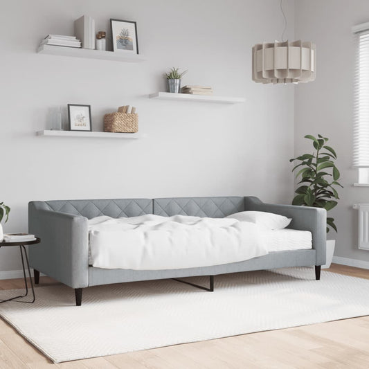 Lit de repos avec matelas en tissu gris clair 100x200 cm
