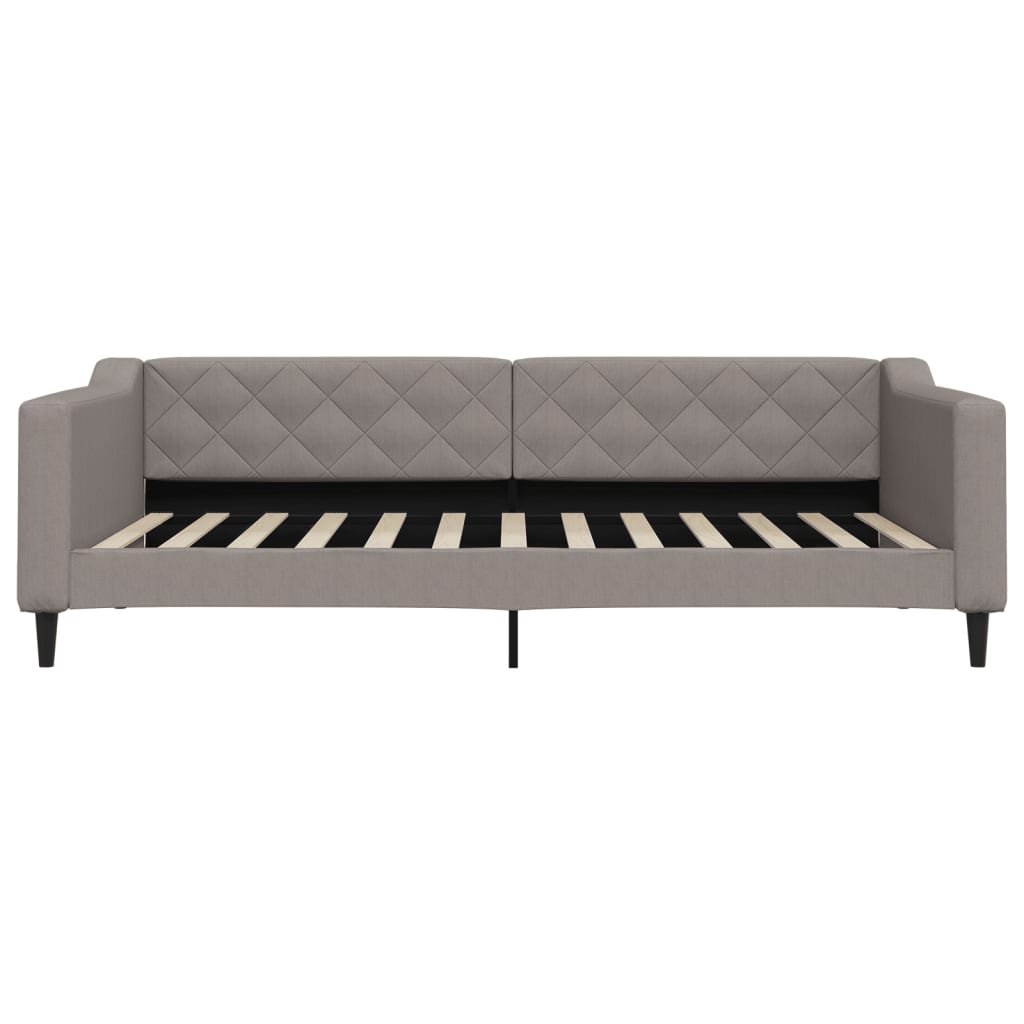 Daybed with mattress taupe 100x200 cm fabric
