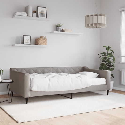 Daybed with mattress taupe 100x200 cm fabric