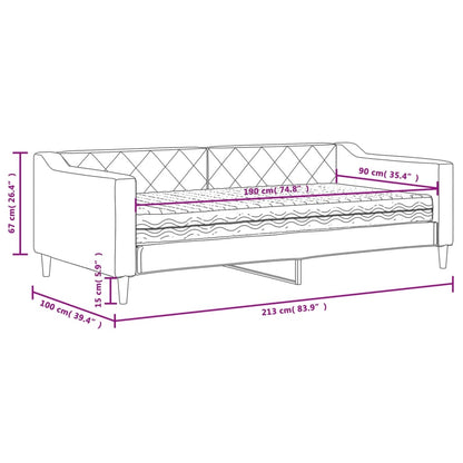 Tagesbett mit Matratze Schwarz 90x190 cm Stoff