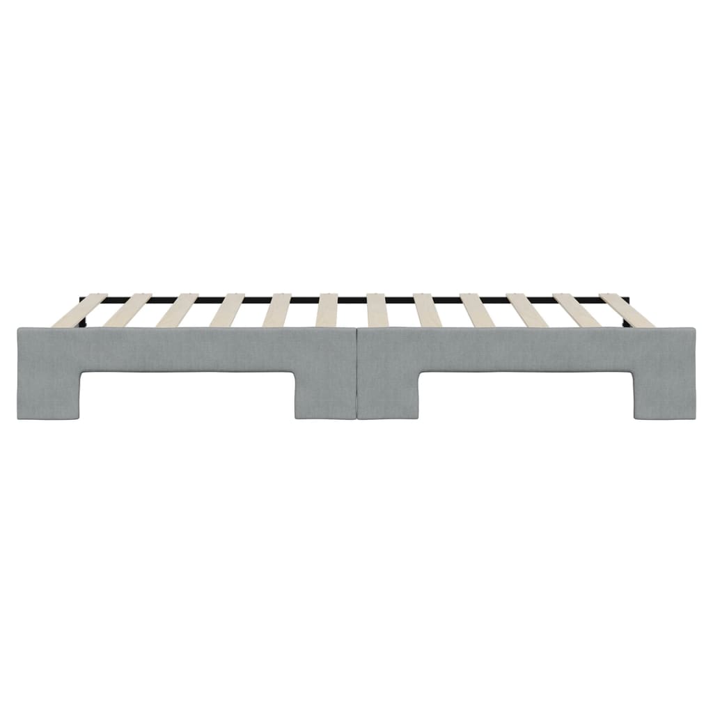 Tagesbett Ausziehbar Hellgrau 90x200 cm Stoff