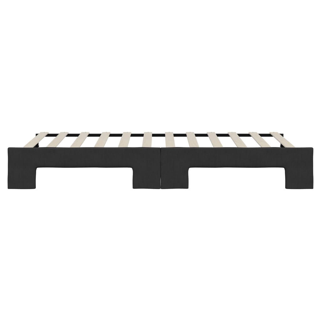 Tagesbett Ausziehbar Schwarz 90x200 cm Stoff
