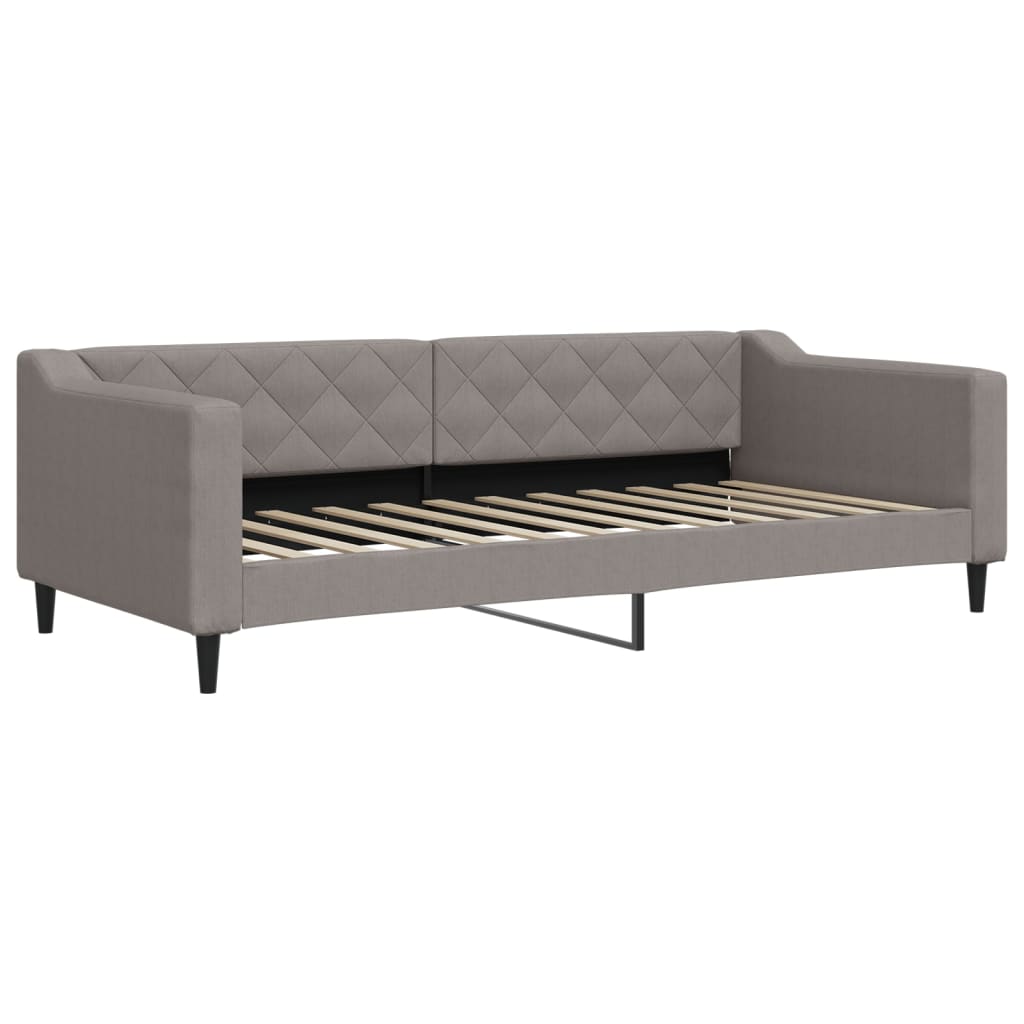 Tagesbett Ausziehbar Taupe 90x200 cm Stoff