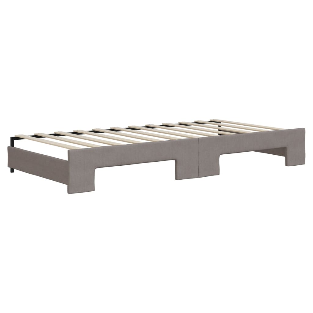 Tagesbett Ausziehbar Taupe 90x200 cm Stoff