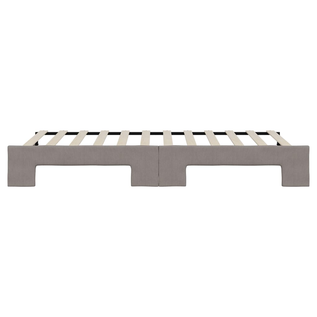 Tagesbett Ausziehbar Taupe 90x200 cm Stoff