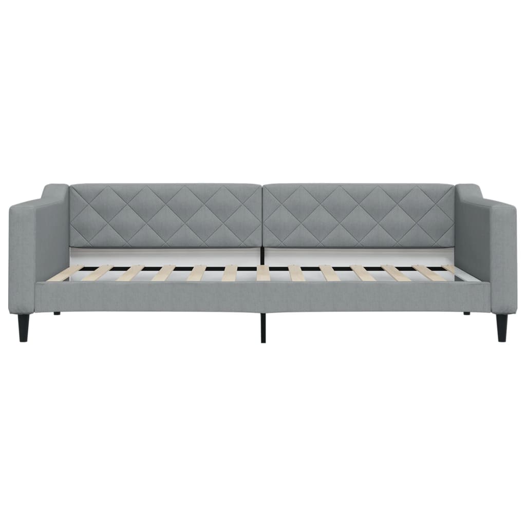 Tagesbett Ausziehbar mit Schubladen Hellgrau 90x200 cm Stoff