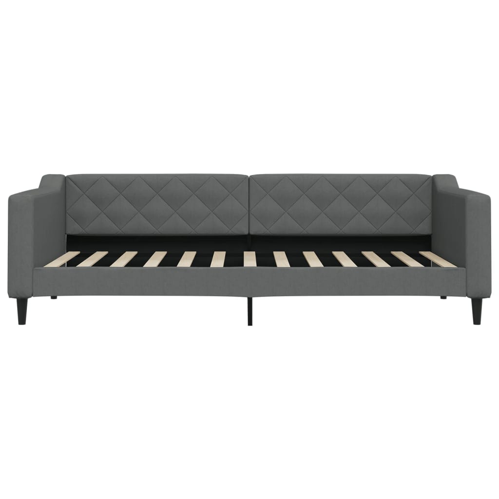 Tagesbett Ausziehbar mit Schubladen Dunkelgrau 90x200 cm Stoff