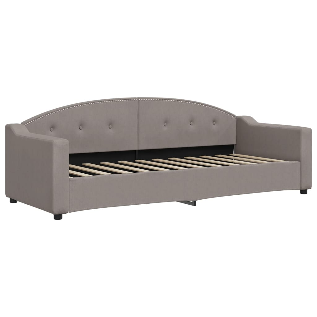 Daybed with mattress taupe 80x200 cm fabric