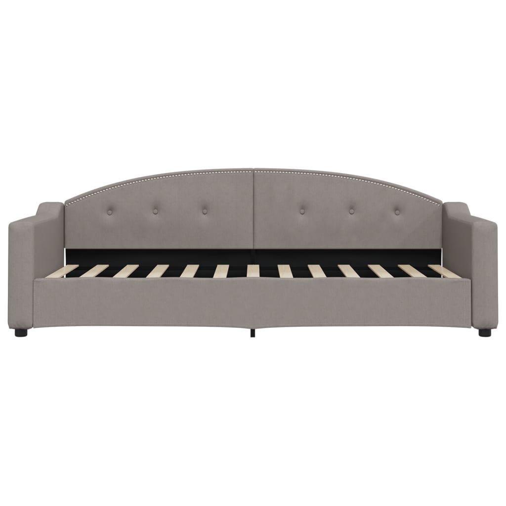 Daybed with mattress taupe 80x200 cm fabric