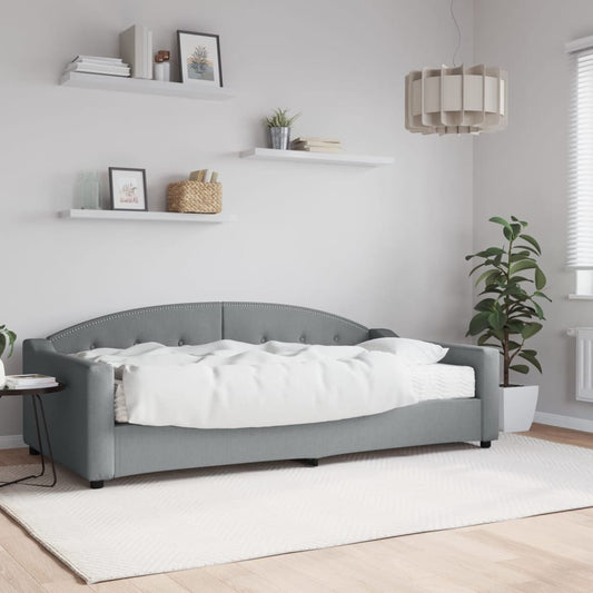 Lit de repos avec matelas en tissu gris clair 100x200 cm