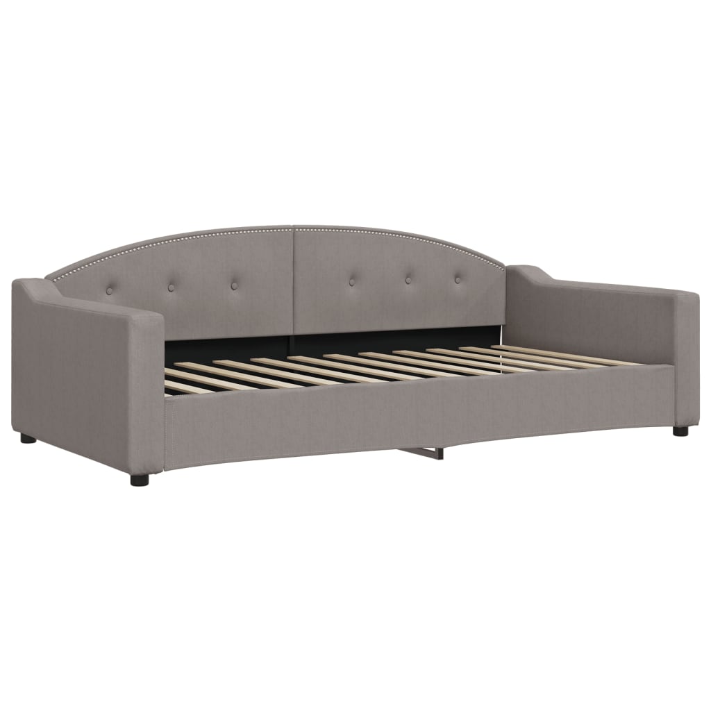 Daybed with mattress taupe 100x200 cm fabric