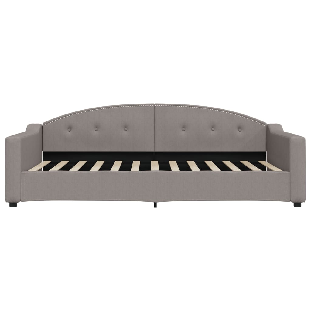 Daybed with mattress taupe 100x200 cm fabric