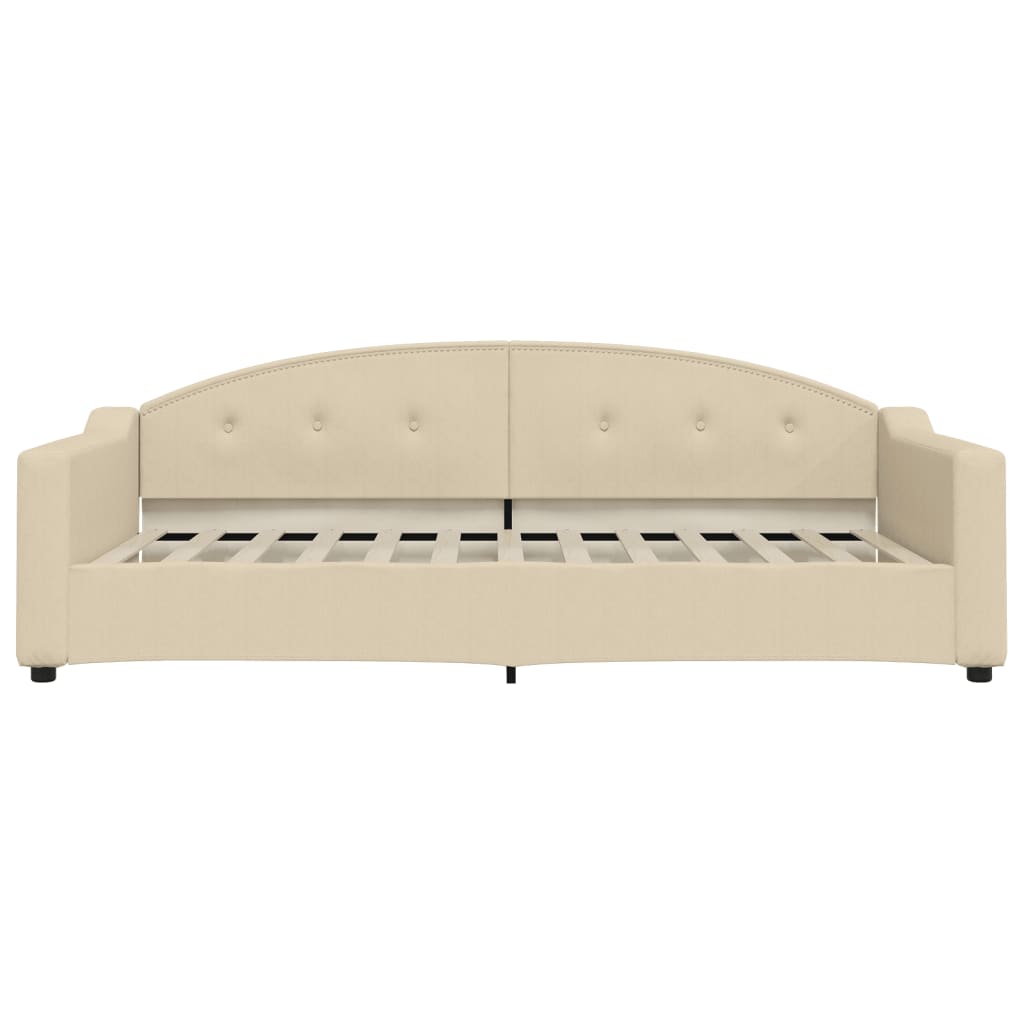 Daybed with mattress cream 100x200 cm fabric