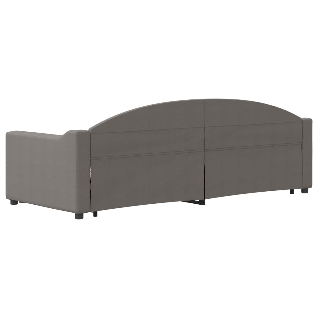 Tagesbett Ausziehbar Taupe 80x200 cm Stoff