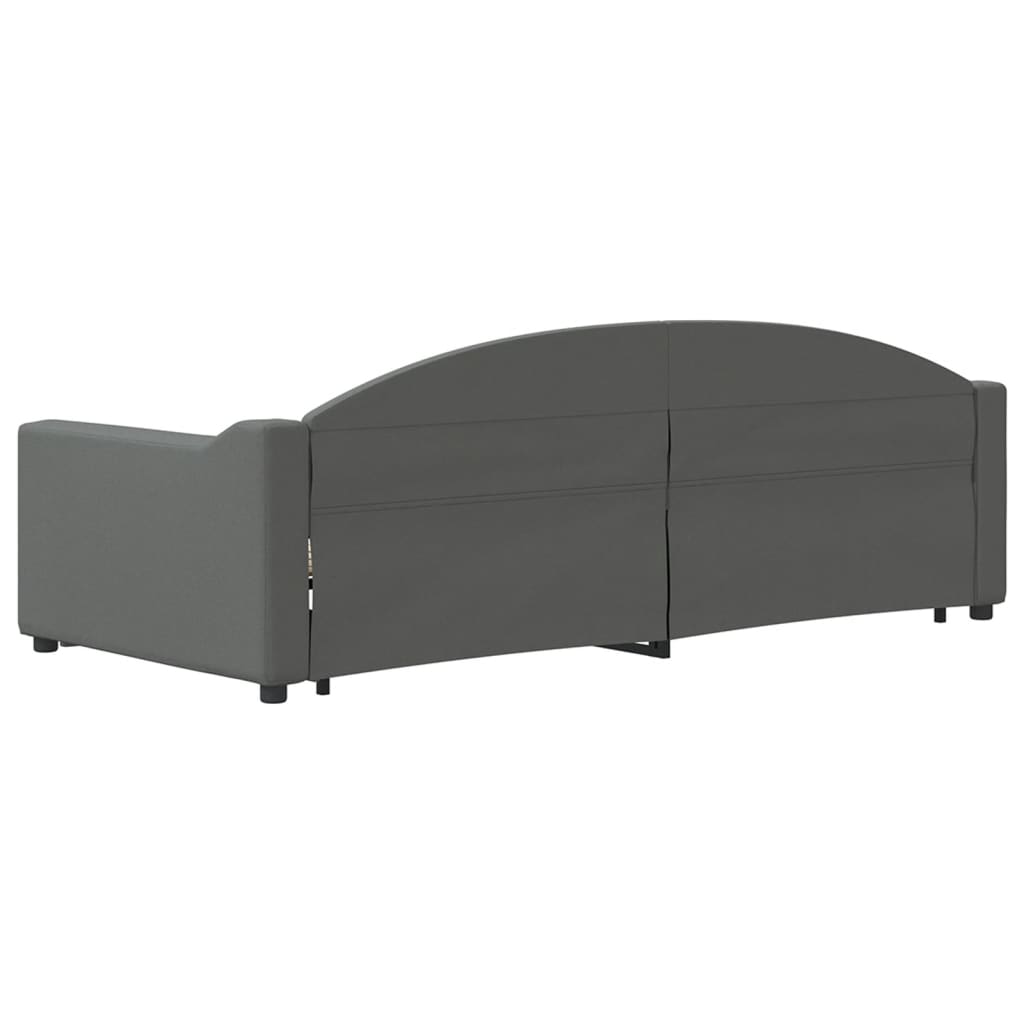 Tagesbett Ausziehbar Dunkelgrau 90x200 cm Stoff