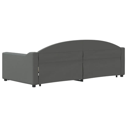 Tagesbett Ausziehbar Dunkelgrau 90x200 cm Stoff