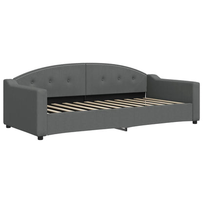 Tagesbett Ausziehbar Dunkelgrau 90x200 cm Stoff