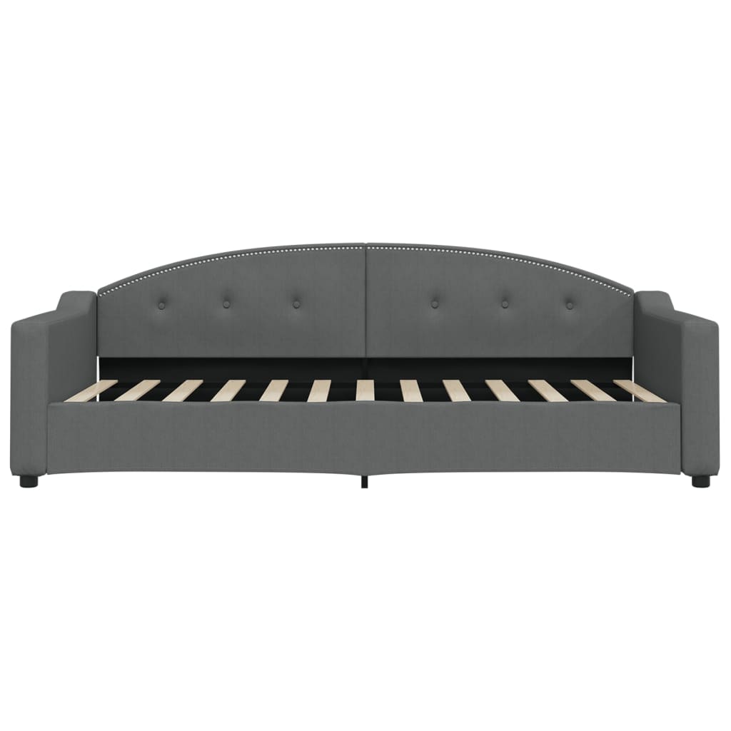 Tagesbett Ausziehbar Dunkelgrau 90x200 cm Stoff