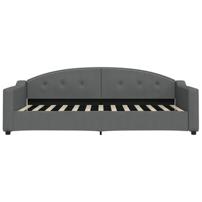 Tagesbett Ausziehbar Dunkelgrau 90x200 cm Stoff