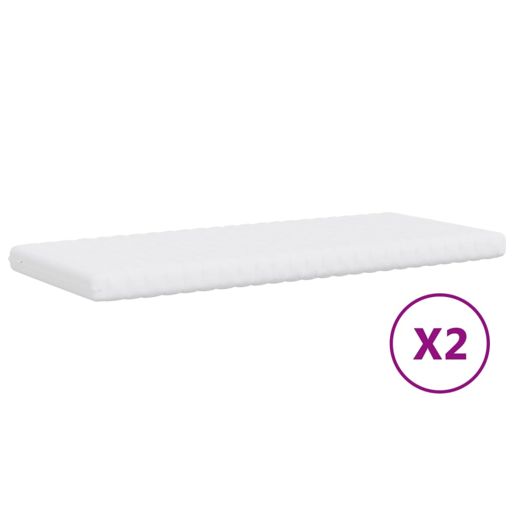 Tagesbett Ausziehbar mit Matratzen Creme 80x200 cm Stoff