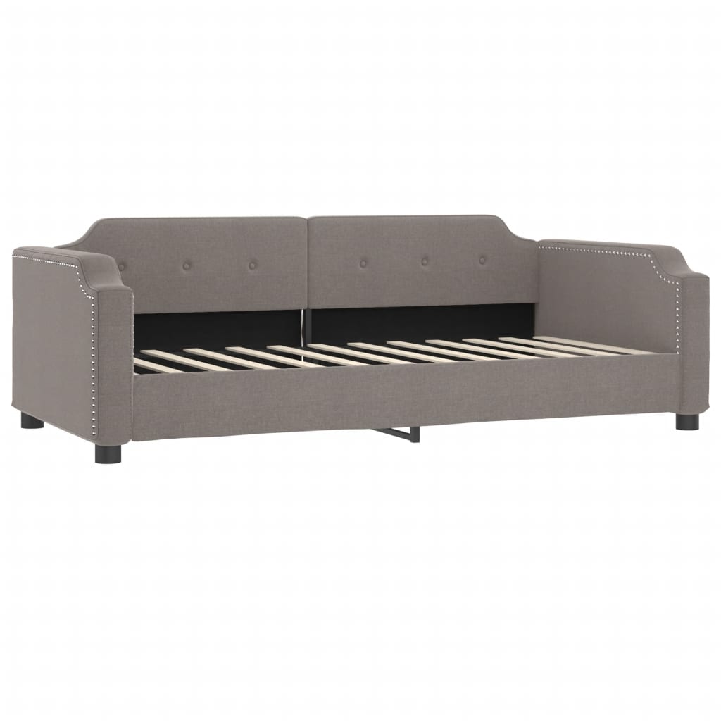 Daybed with mattress taupe 80x200 cm fabric
