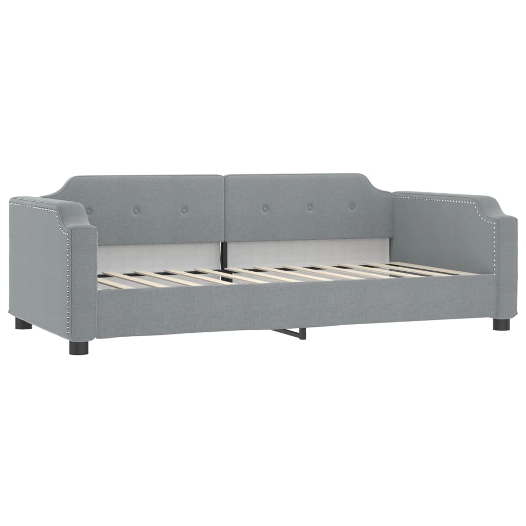 Lit de repos avec matelas en tissu gris clair 100x200 cm