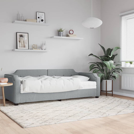 Lit de repos avec matelas en tissu gris clair 100x200 cm