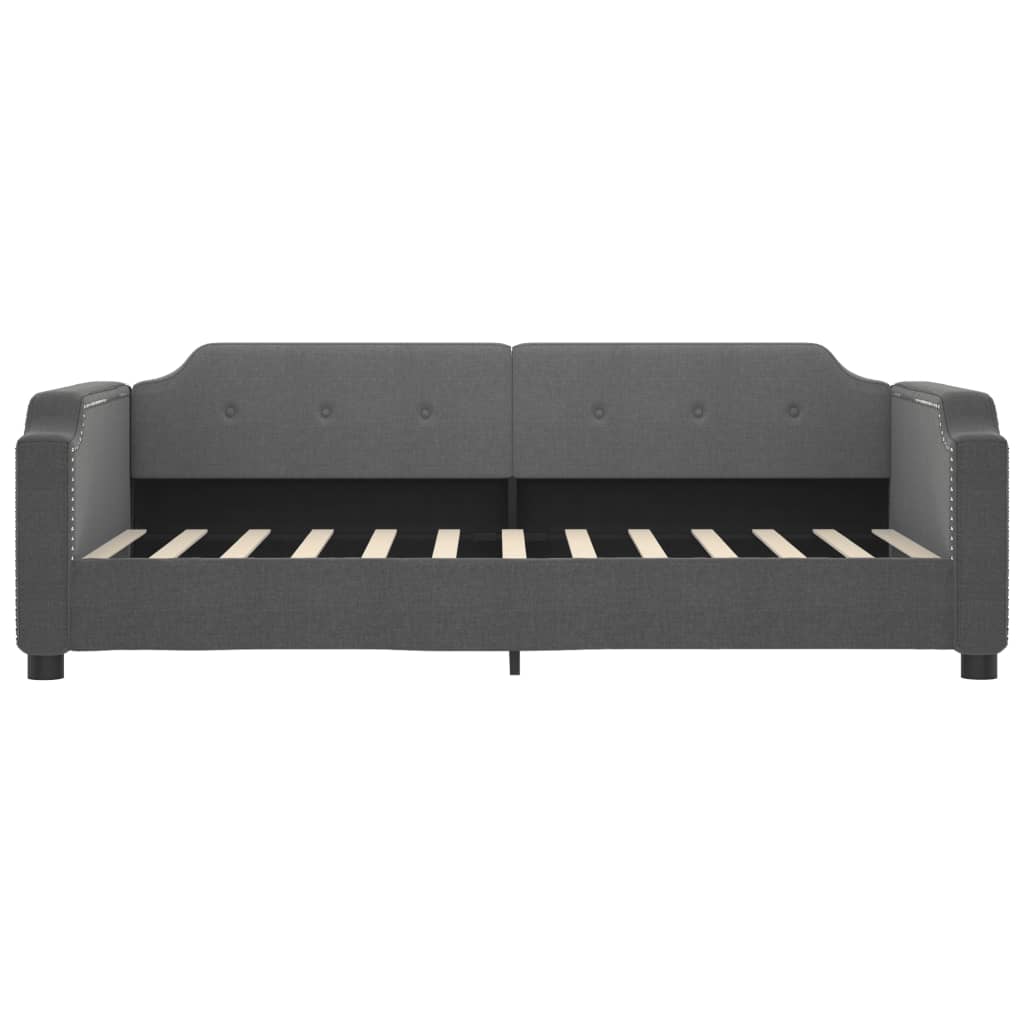 Daybed with mattress dark grey 100x200 cm fabric