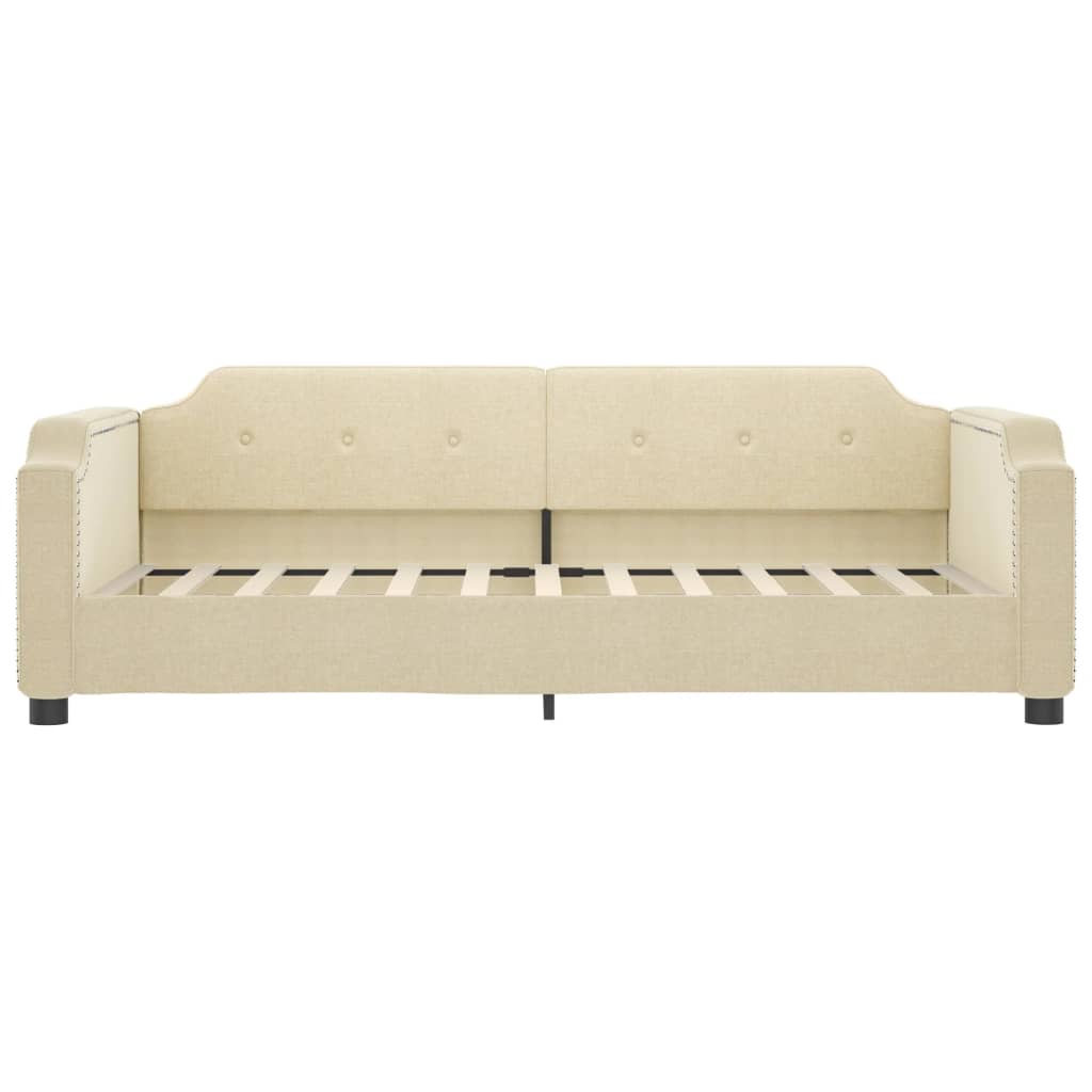 Daybed with mattress cream 100x200 cm fabric