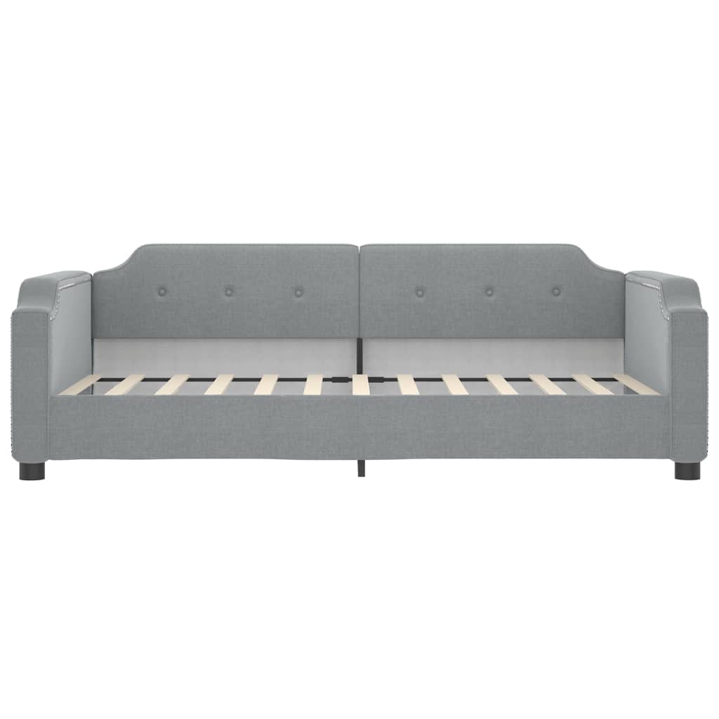 Tagesbett Ausziehbar Hellgrau 80x200 cm Stoff