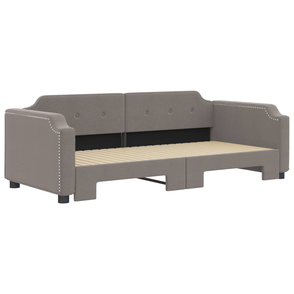 Tagesbett Ausziehbar Taupe 80x200 cm Stoff