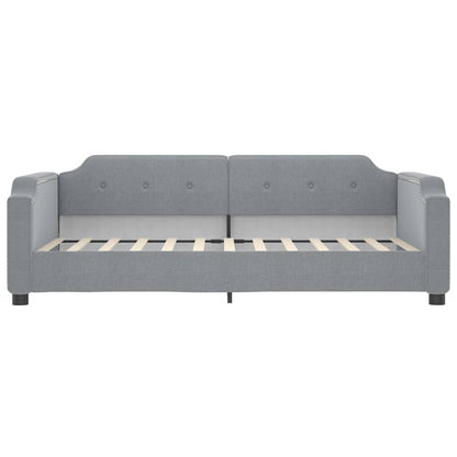 Tagesbett Ausziehbar Hellgrau 90x200 cm Stoff