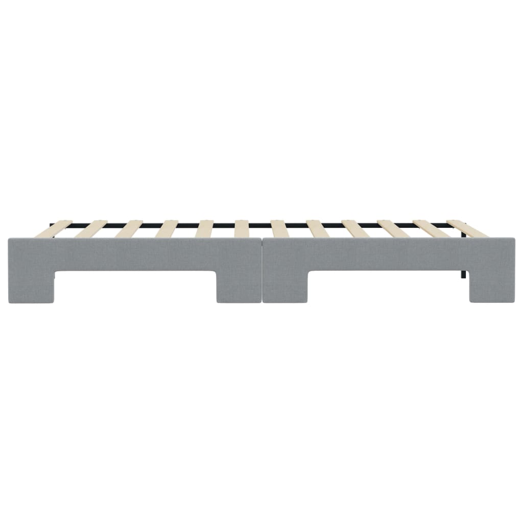 Tagesbett Ausziehbar Hellgrau 100x200 cm Stoff