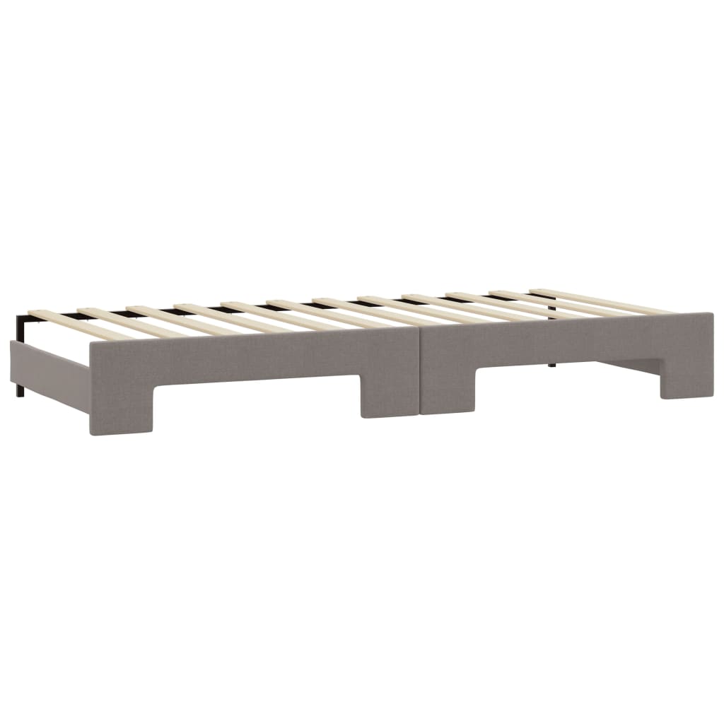 Tagesbett Ausziehbar Taupe 100x200 cm Stoff