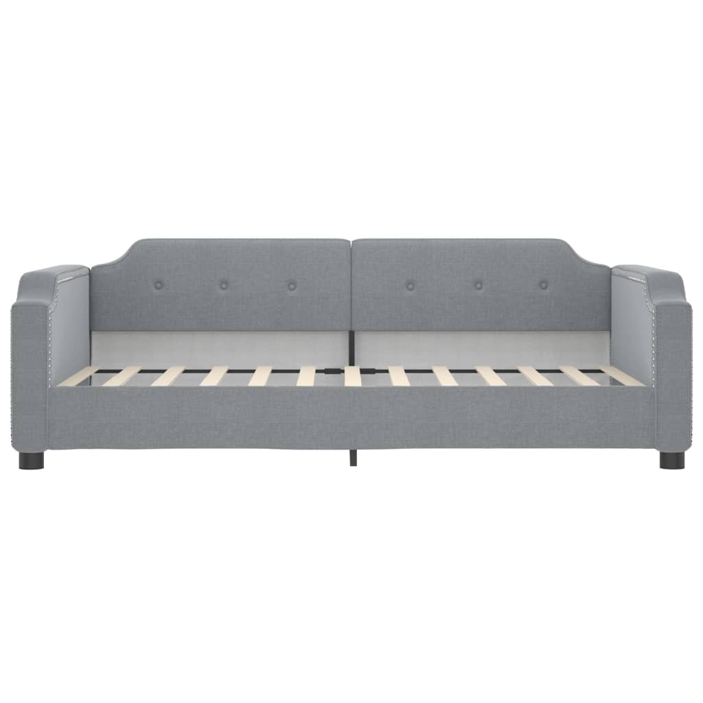 Tagesbett Ausziehbar mit Schubladen Hellgrau 90x200 cm Stoff