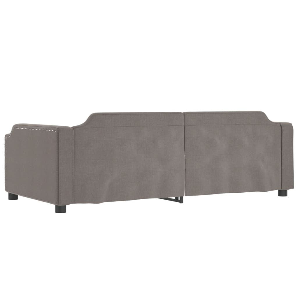 Tagesbett Ausziehbar mit Schubladen Taupe 100x200 cm Stoff