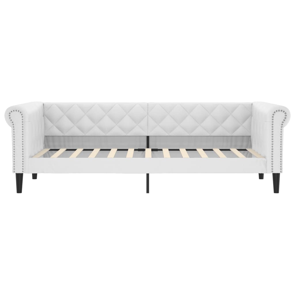 Tagesbett mit Matratze Weiß 90x200 cm Kunstleder