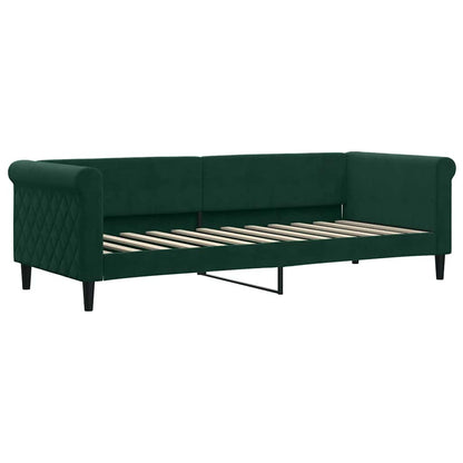 Tagesbett mit Matratze Dunkelgrün 80x200 cm Samt