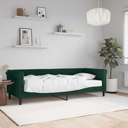 Tagesbett mit Matratze Dunkelgrün 80x200 cm Samt