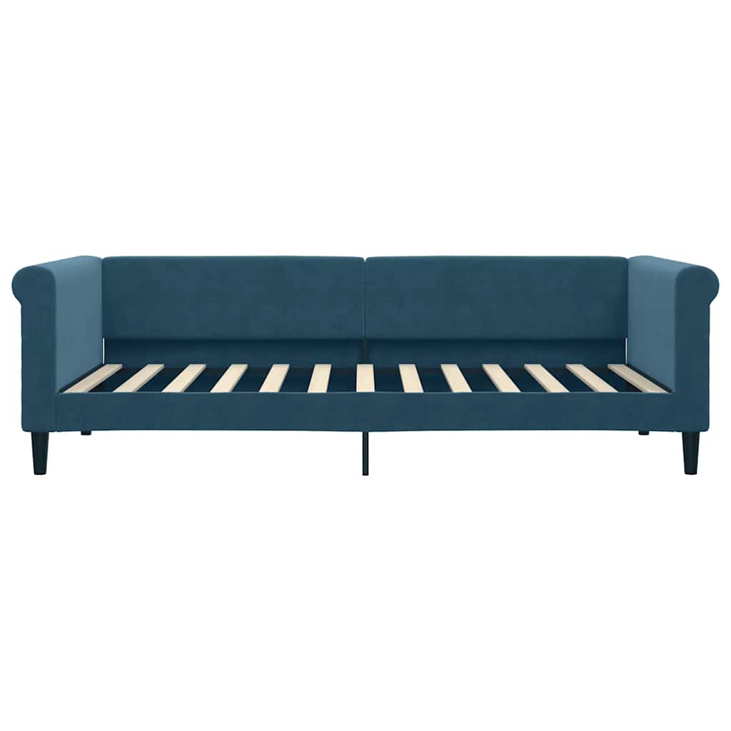 Tagesbett mit Matratze Blau 90x200 cm Samt