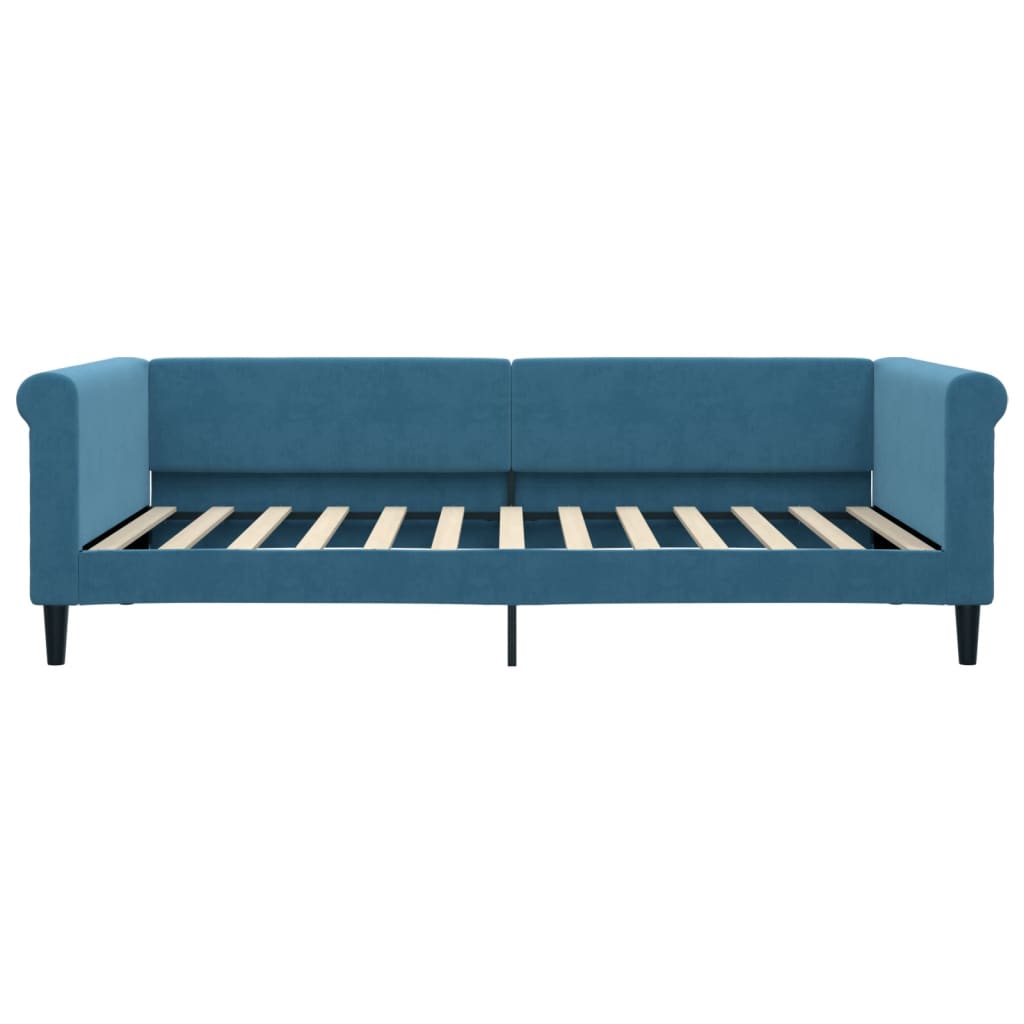 Daybed with mattress blue 100x200 cm velvet