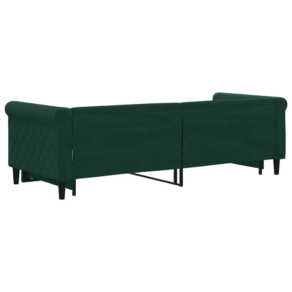 Tagesbett Ausziehbar Dunkelgrün 80x200 cm Samt