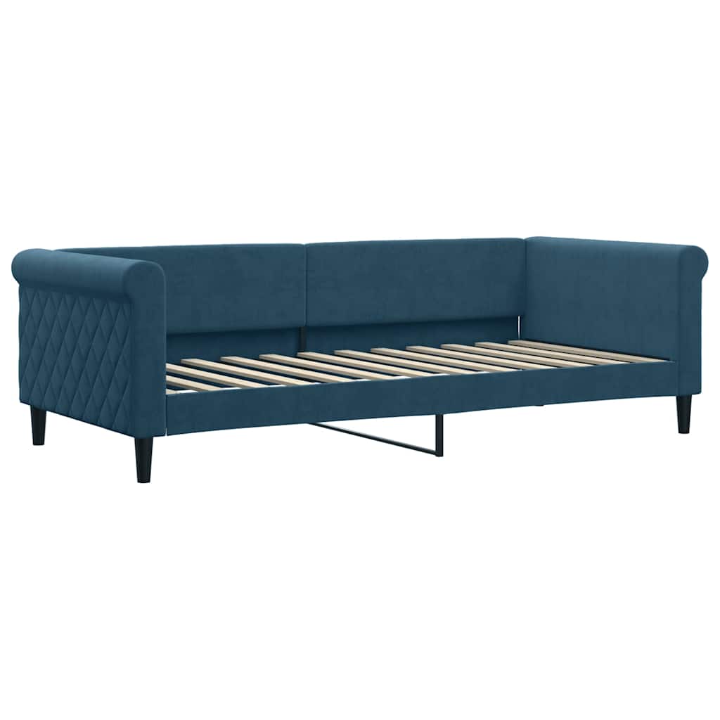 Tagesbett Ausziehbar Blau 90x200 cm Samt