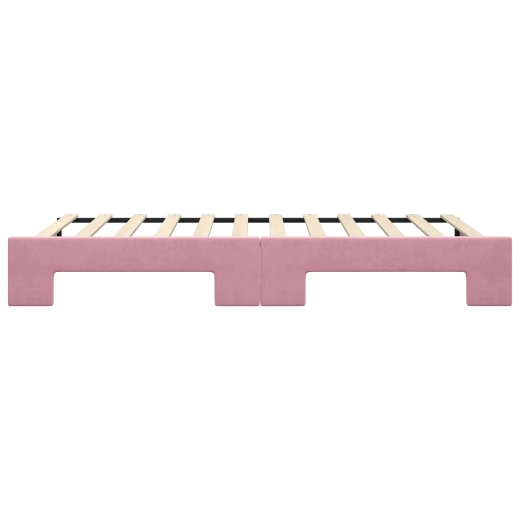 Tagesbett Ausziehbar Rosa 100x200 cm Samt