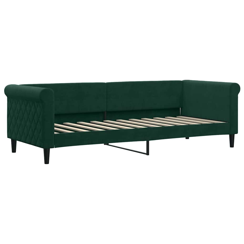 Tagesbett Ausziehbar mit Schubladen Dunkelgrün 80x200 cm Samt
