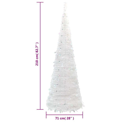 Pop-Up-Weihnachtsbaum Künstlich 200 LEDs Weiß 210 cm