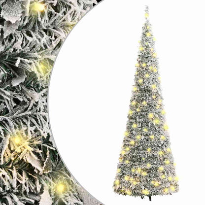 Pop-Up-Weihnachtsbaum Künstlich Beschneit 50 LEDs 120 cm