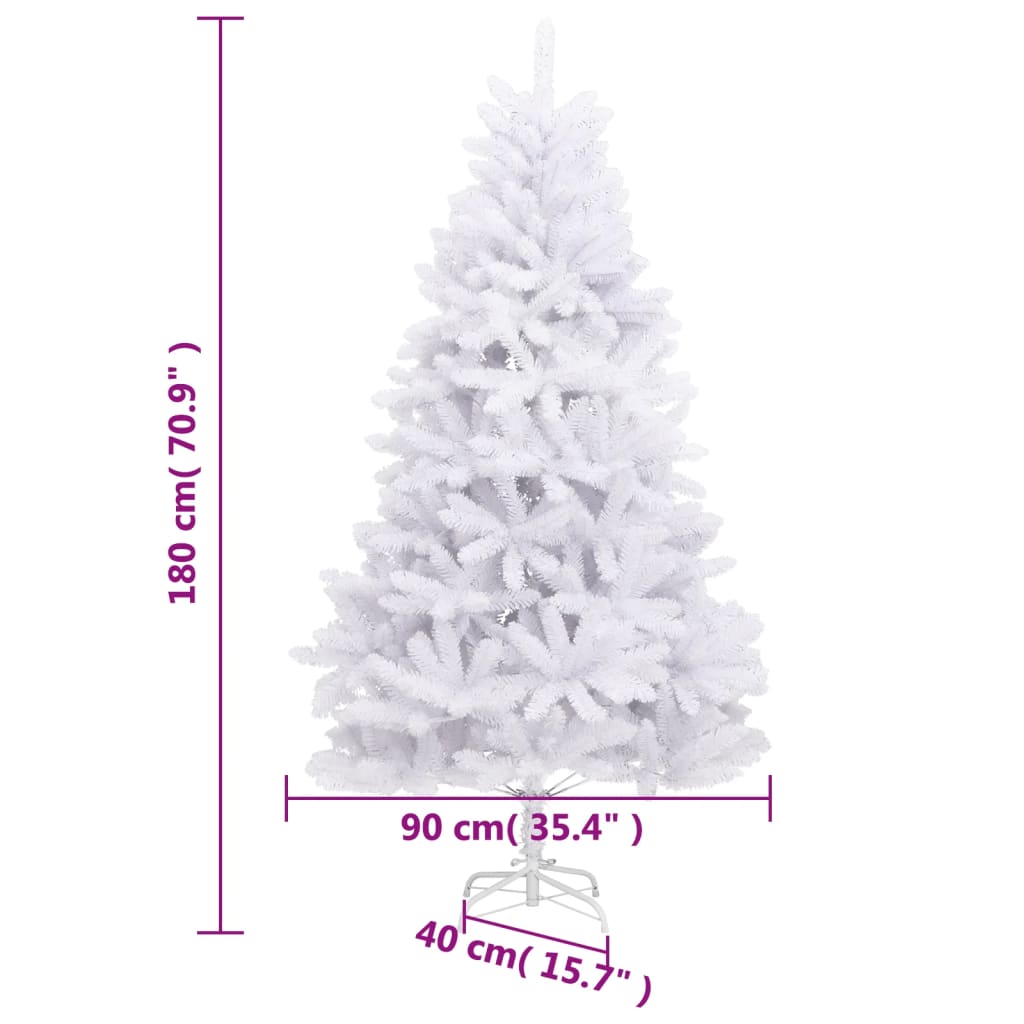 Künstlicher Weihnachtsbaum Klappbar mit Ständer Weiß 180 cm
