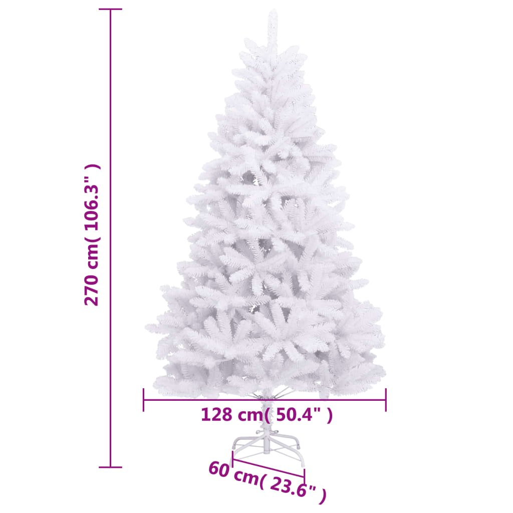 Künstlicher Weihnachtsbaum Klappbar mit Ständer Weiß 270 cm