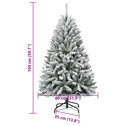 Künstlicher Weihnachtsbaum Klappbar Beschneit 150 cm